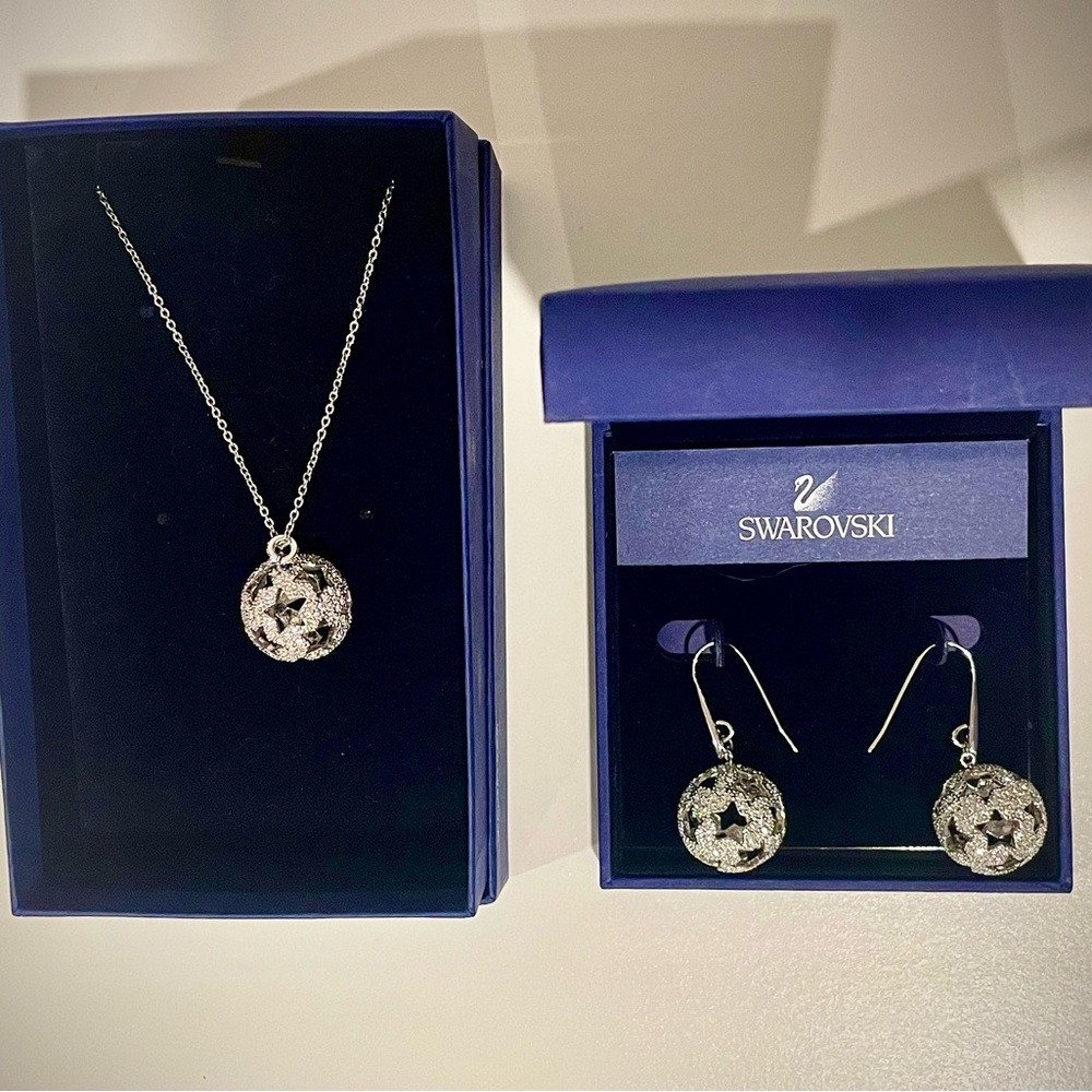 Swarovski necklace and earrings set.